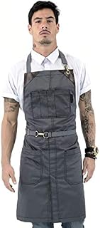 Under NY Sky No-Tie Armor Gray Apron – Durable Twill with Leather Reinforcement