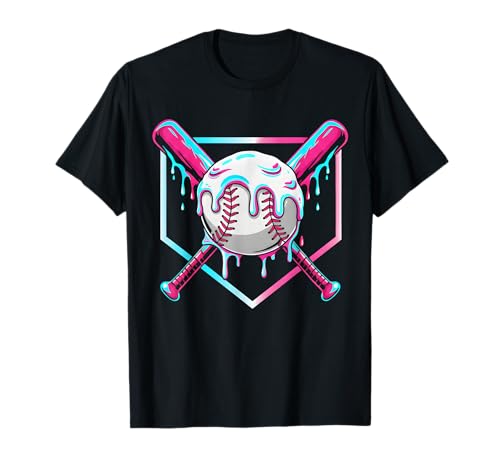 Baseball Drip for Boys Ice Cream Drip Baseball Sport Lover T-Shirt