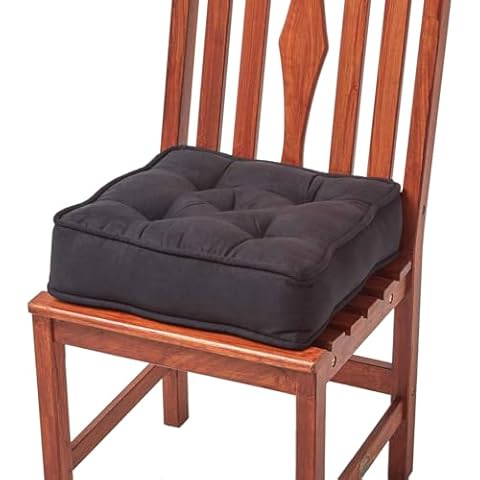HOMESCAPES Black Dining Chair Booster Cushion Cover