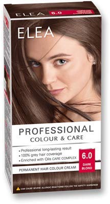 ELEA Crema colorante profesional para el cabello 6.0, rubio oscuro con complejo de cuidado del aceite