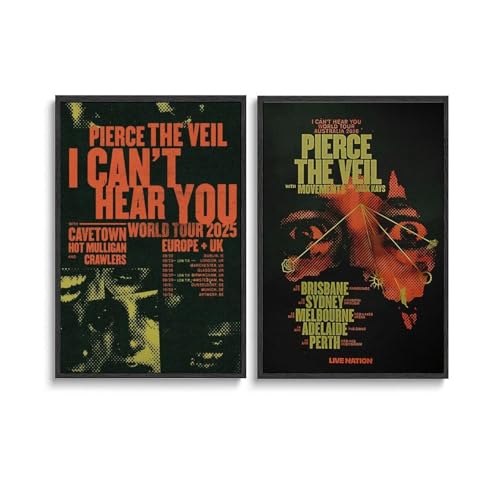 Poster Pierce The Veil lot de 2 affiches vintage idée cadeau idéal pour fan de musique rock