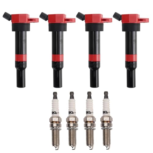 TRQ Ignition Coil and Spark Plug Kit 8 Piece Compatible with 2011-2016 Hyundai Elantra 2013-2014 Coupe 2013-2020 GT 2014-2020 Tucson 2014-2016 Kia Forte Koup 2014-2018 Forte5 2017-2019 Soul