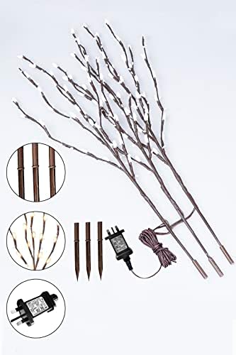 Vanthylit Decorative Twig Lights for Vase Mains Powered Lighted Branches with 90 Warm White LEDs Twig Christmas Lights Decoration Assessories for Home Living Room Decor (84cm)