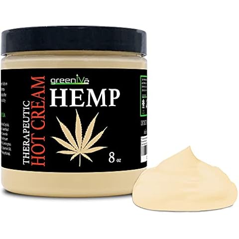 GreenIVe Hemp Hot Cream Massage Lotion Soothing and Moisturizing Joints, Muslces, and Wraps for Skin Tightning (8 oz Jar) Cover