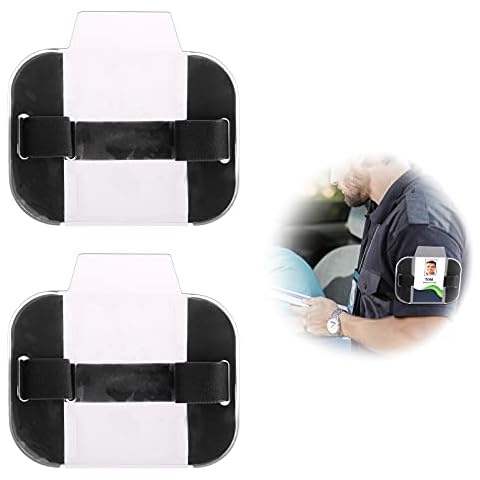 LdawyDE Sia Badge Holder Armband, 2 Pc Arm Badge Holder Armband License ID Card Insignia Holders with Adjustable Arm Band Strap for Medical Security Warehouse Factory Staff Doorman Cover