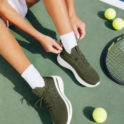 Image of Pujcs Womens Walking Running Shoes Slip-on Breathable Mesh Tennis Sneakers | Lightweight Non-Slip Shoes-Cushioned Athletic Sneakers for Gym Hiking Workout Casual Work