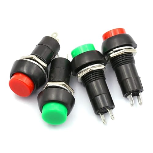 Interrupteur bouton plastique 12mm vert pour réparer un appareil en panne 3A - 2