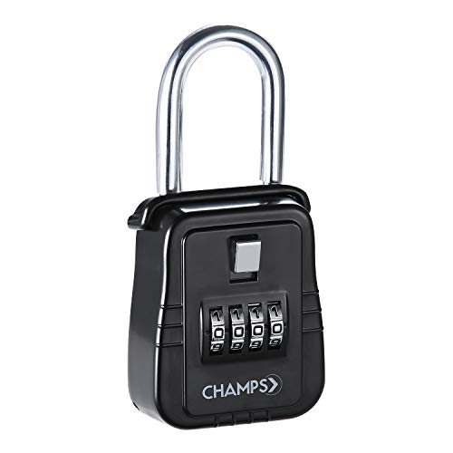Champs Combination Realtor Lock, 4 Digit Key Padlock, Real Estate Key Lock Box, Set-Your-Own Combination