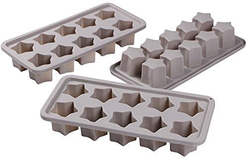 Webake Silicone Ice Cube Trays Star Shaped Ice Cube Molds for Whiskey and Cocktails, Easy Release Jelly Crayon Mold Pack of 3