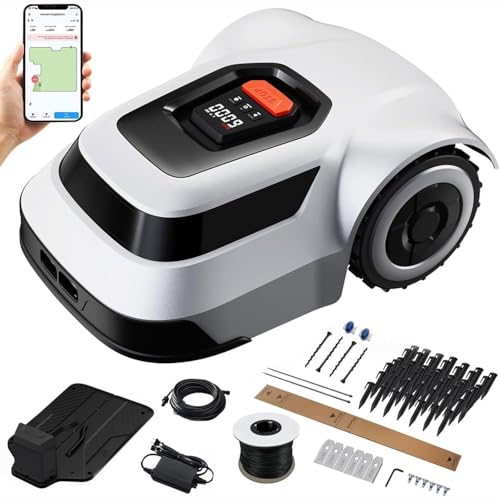 Automatic Smart Robot Lawn Mower, Intelligent Robot Lawnmower for Lawns up to 1000㎡, Automatic Charging & Weatherproof