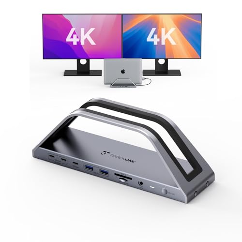 TobenONE MacBook Pro Docking Station Dual 4K Monitor 150W Charger 7 USB
