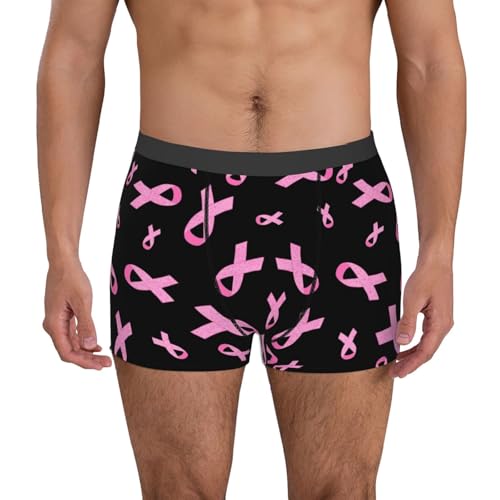 Breast Cancer Awareness Print Underwear For Men Comfy Cozy Holiday Boxer Briefs2