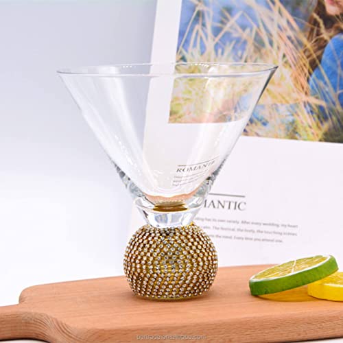 Image of Melbify Jewel Ball Wine Glass Gift Set| Set of 2 Glasses | 220 ML | Ultra-Premium| Diamond-Studded | Limited Edition| Ideal for Wedding Gifts