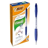 BIC Atlantis Classic Stylos-Bille Rétractables Pointe Moyenne (1,0 mm) - Bleu, Boîte de ...