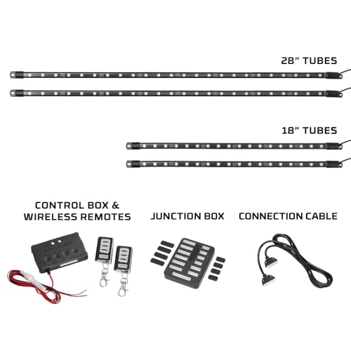 image for LEDGlow 4pc Expandable Million Color LED 4-Seater Golf Cart Underglow 