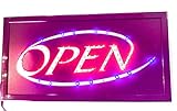 Open Sign, Fitnate LED Business Open Sign Advertisement Board Electric Display Sign, Two Modes Flashing & Steady Light for Business, Walls, Window, Shop, Bar, Hotel