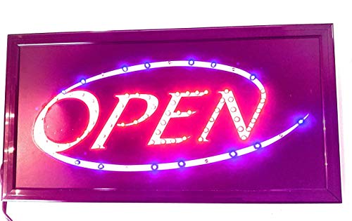 Open Sign, FITNATE LED Business Open Sign Advertisement Board Electric Display Sign, 2 Modes Flashing & Steady Light for Business, Walls, Window, Shop, Bar, Hotel