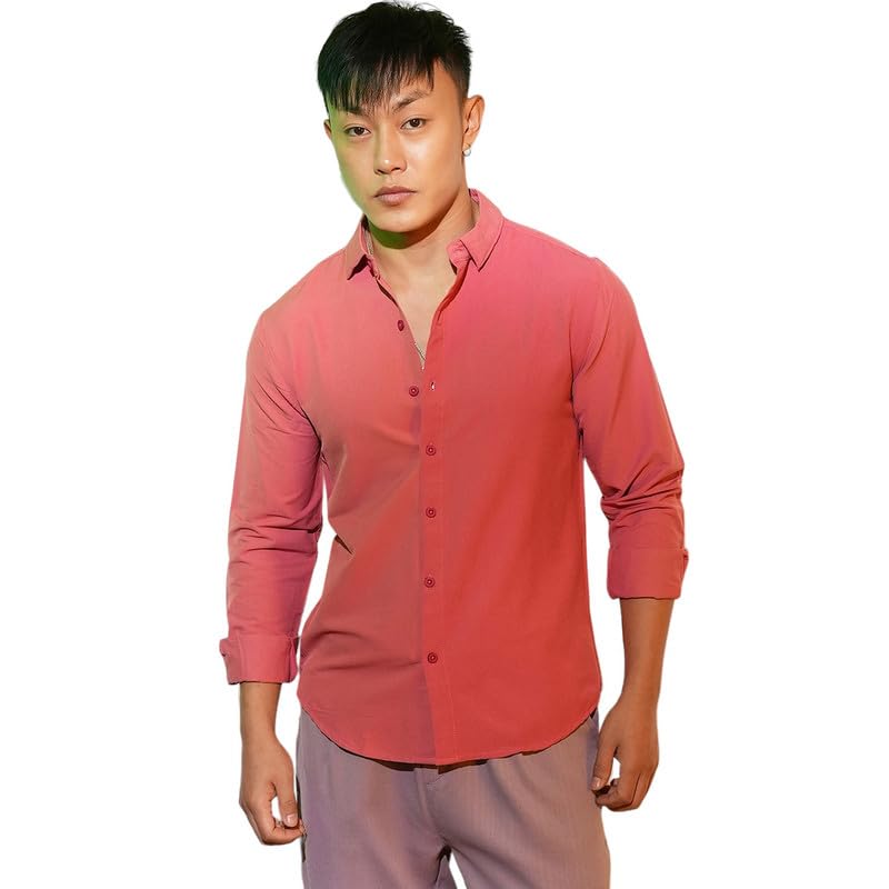 Image of CAHOOT Men's Solid Utility Shirt | Casual Wear | Spread Collar | Long Sleeve | Button Closure | Shirt Crafted with Comfort Fit for Everyday Wear