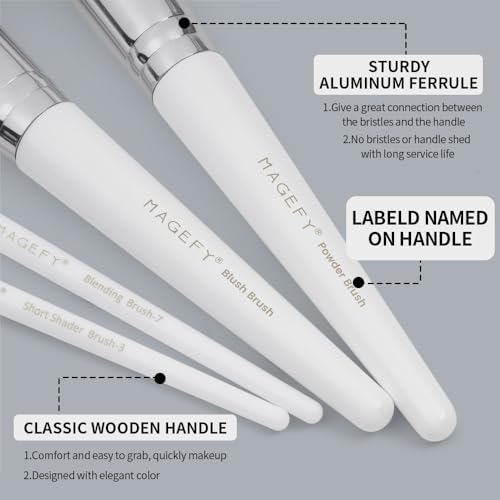 Makeup Brush Set 22Pcs Professional Makeup Brushes Foundation Blush Angle Eyeliner Blending Concealers Eyeshadow Brush Premium Synthetic Makeup Brush Set with Brush Bag - Image 4
