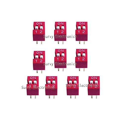 20pcs 2P 2 Position DIP Switch Side Style 2.54mm Pitch Through Hole DIY