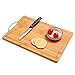 Tabla de Cortar para Cocina 27x20cm, Tabla Grande de Bambu para Cortar Alimentos, Tabla de Cortar Pan y Embutido Antideslizante, Bandeja de Cortar Resistente e Higienica