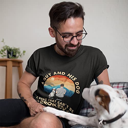 Gossby Personalized Dog Dad T-Shirt - Life Is Better With Dogs - Custom Dog Lover Gift With Avatars, Names - Dog Dad Gift For Men - 2 Dogs - 7 Sizes #TOP3