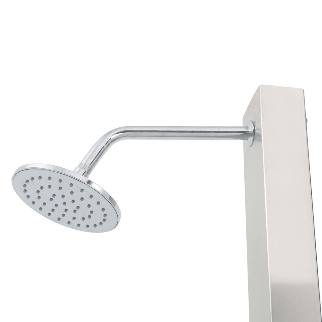 vidaXL Douche d'Extérieur Jardin Colonne de Douche avec Pomme de Douche à Main Douchette Extérieur Patio Acier Inoxydable Droit
