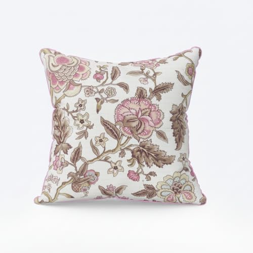 Image of Pure Cotton Quilted Cushion Cover 16x16 Inch | Anokhi Print Decorative Throw Pillow Cover | Soft Cotton Sofa Cushion Cover with Hidden Zipper | Living Room Bedroom Home Decor