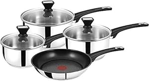 Tefal B125SA44 Edelstahl Pfannenset 4-teilig