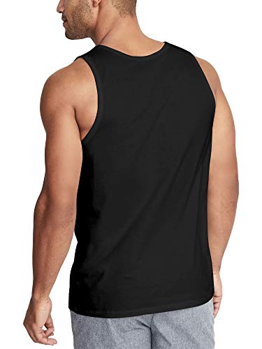 Hat And Beyond Mens Tank Top Soft Performance Boxing Gym Shirts Plain Muscle Tee (X-Large, 1Hcz02_Black) #TOP1