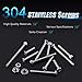 Swpeet 480Pcs SAE #4-40 304 Stainless Steel Phillips Pan Head Machine Screws and Flat Countersunk Phillips Screws with Socket Head Cap Bolts Screws Assortment Kit, Hex Nuts Washers All Included