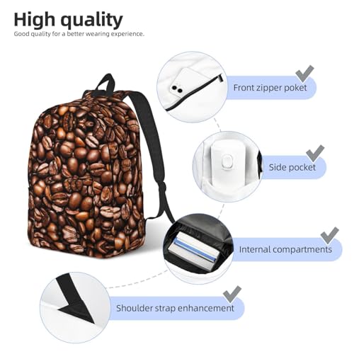 Sac à dos amusant grains de café EdWal anti-choc pour PC et bagage cabine