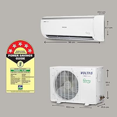 Voltas 1.5 Ton 5 Star, 4-in-1 Adjustable Mode, Anti-dust Filter, Inverter Split AC(Copper, 2023 Model,185V Vectra Elite, White - Image 4