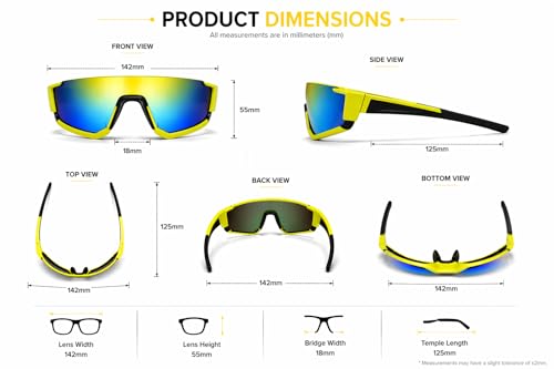 Image of ALNA-TURA Sport Sunglasses for Men & Women UV400 Protection | Cycling Running Driving Goggles | Wraparound Shield Design | Anti-Glare Mirrored Lens | Lightweight Outdoor Sports Eyewear