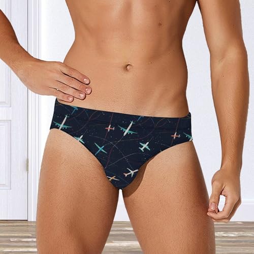 Plane Airplane Jet Men's Swim Briefs Low Waist Bikini Swimsuit Underwear Beach Swimwear4