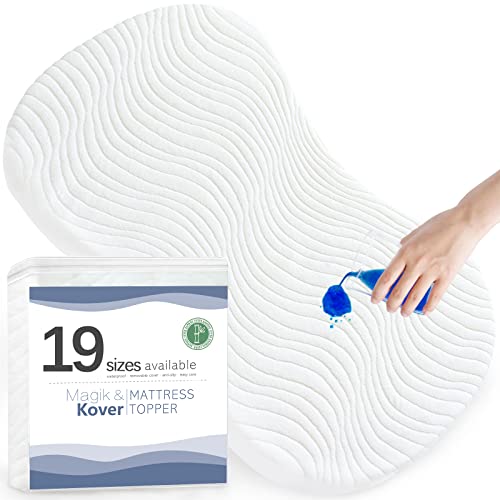Image of Baby Bassinet Mattress Topper, Fits for Halo Bassinest Swivel, Flex, Glide Sleeper, Premiere, Luxe Series, Waterproof Hourglass Replacement Pad with Removable Mattress Cover