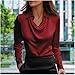 AEPTDEO Work Outfits for Women office, Womens Elegant Cowl Neck Satin Blouse Long Sleeve Tops Dressy Business Casual office Work Silk Shirt Fall Outfits