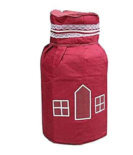 Kuber Industries Cotton Cylinder Cover Set - Red, Standard (SKLKI0072127)