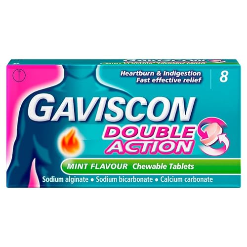 Gaviscon Double Action Tablets Heartburn Indigestion Mint 8 pack