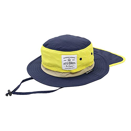 モスキーヒ ハット ネイビー×イエロー L 虫よけ 速乾日除け付 HB-001