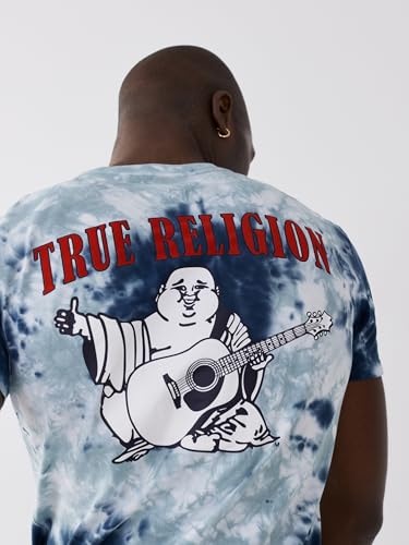 True Religion Herren Buddha Logo Crew Neck Tee T-Shirt, Ocean Waves, L – Ansicht 6