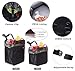 Ginsco 3 Gallons Open-Top Car Trash Can, Large Capacity Hanging Leakproof Car Trash Bag with Water-proof PEVA Liner, Stand Trash Bag for Cars Foldable Storage Bag for Cars SUV Truck RV Black
