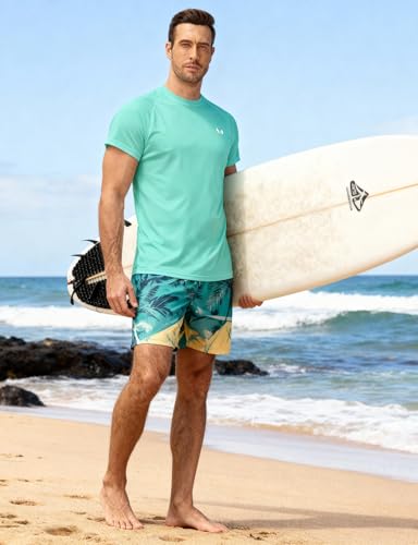 Image of Corna Men's Short Sleeve T-Shirts, Lightweight Men's Workout Shirt, UPF 50+ Sun Protection Athletic Dry Fit Shirts for Men