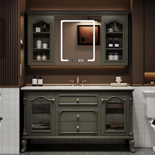 kmnub 86IN Bathroom Vanity with Sink - Modern Elegant Solid