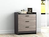 Signature Design by Ashley Central Park 3 Drawer Scandanavian Chest, Two Tone Brown