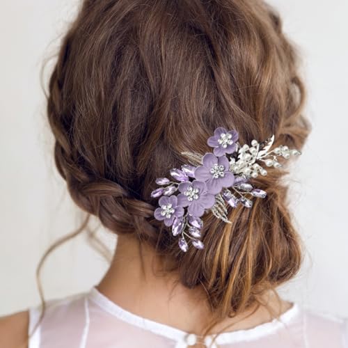 Pinza para cabello con diseño floral y perlas miniatura 6