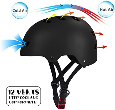 GIEMIT Bike Helmet,Youth Skateboard Helmet Impact Resistance for Multi-Sport,Lightweight Adjustable Bicycle Helmet for Boys Girls Fit Head Size 54-58cm(21.2"-22.8)