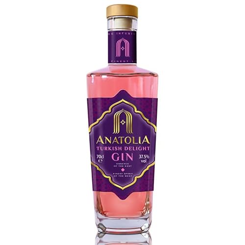 Anatolia Turkish Delight Gin – London-Style 700 ml, 40% ABV – Floral Rose & Lemon Gin Infused with Real Turkish Delight