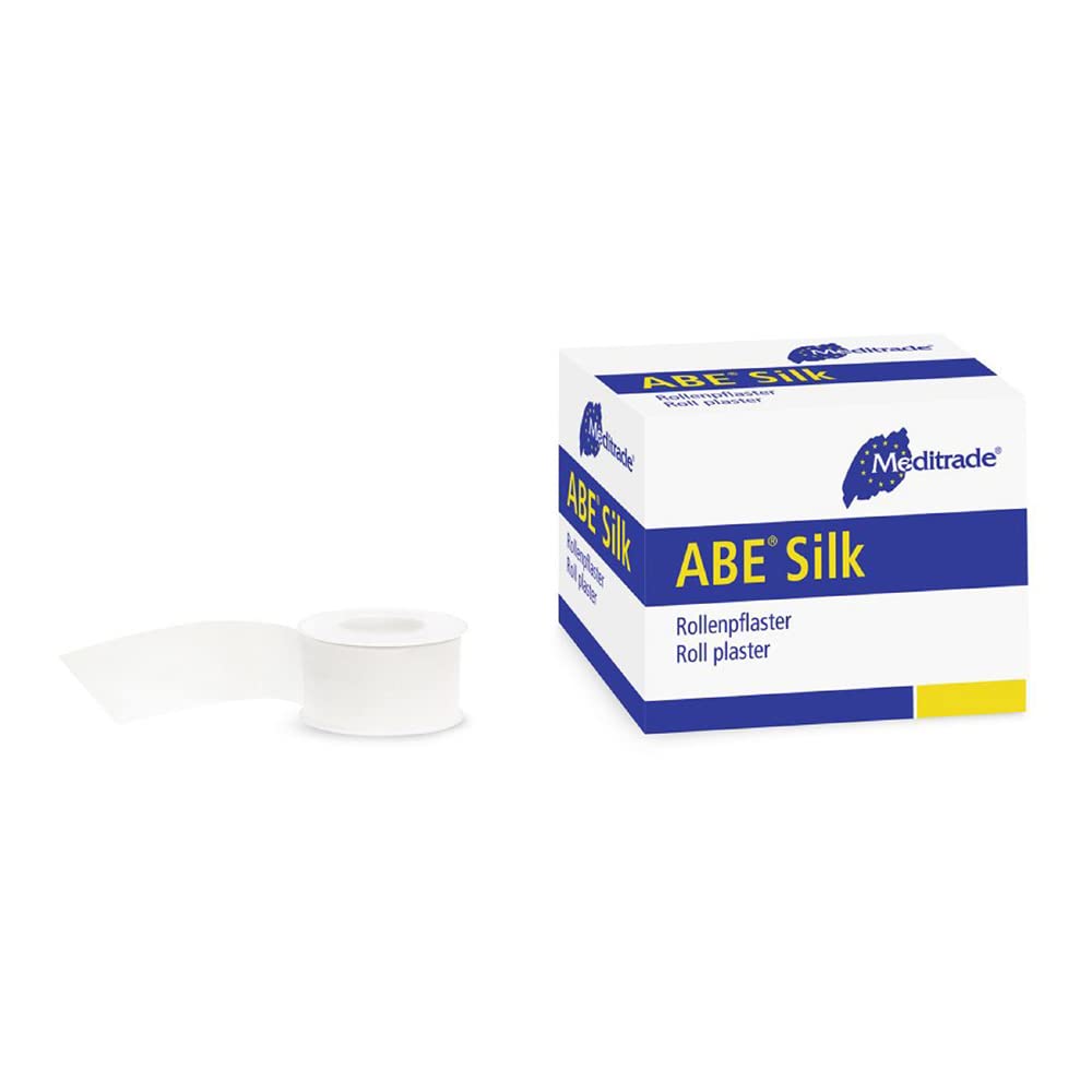 Meditrade Abe Silk 9535 - Cerotti a rullo senza anello di protezione per uso versatile, 1,25 cm di larghezza x 500 cm di lunghezza (36 pezzi)