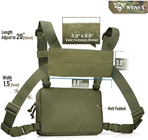 WYNEX Tactical Chest Rig Bag of Laser Cut Design, Molle Chest Pouch Utility Recon Kit Bag Tactical Combat Ches.t Pack Airsoft — view 2
